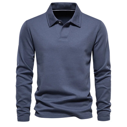 Men's Cotton V-Neck Long Sleeve T-Shirt - Casual and Comfortable Tops for Everyday Wear Owen