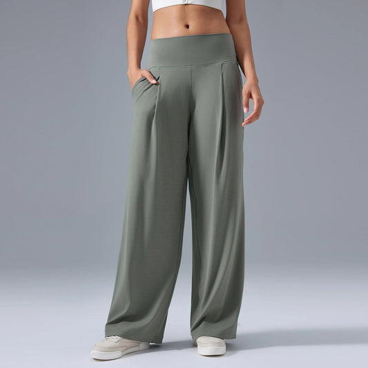 Women's Wide-Leg Yoga Pants - High-Waisted, Flowy Lounge Sweatpants with Pockets for Casual, Workout, and Pajama Wear Karylle