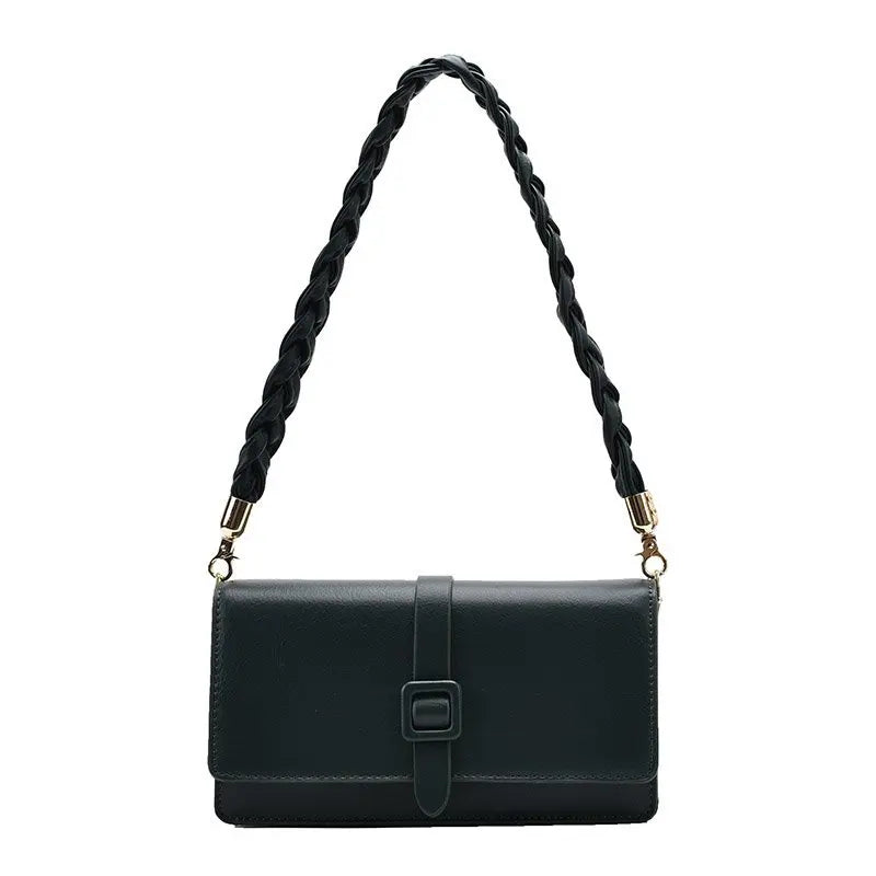 Casual Women’s Single-Shoulder Bag: Solid-Color Underarm Bag with Woven Strap Nylah