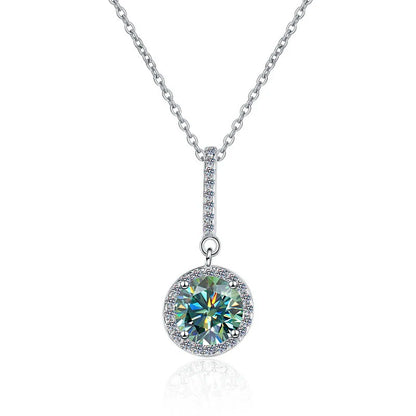 Fine Jewelry: Valentine’s Gift S925 Sterling Silver Necklace with Pink VVS1 Moissanite Diamond Pendant