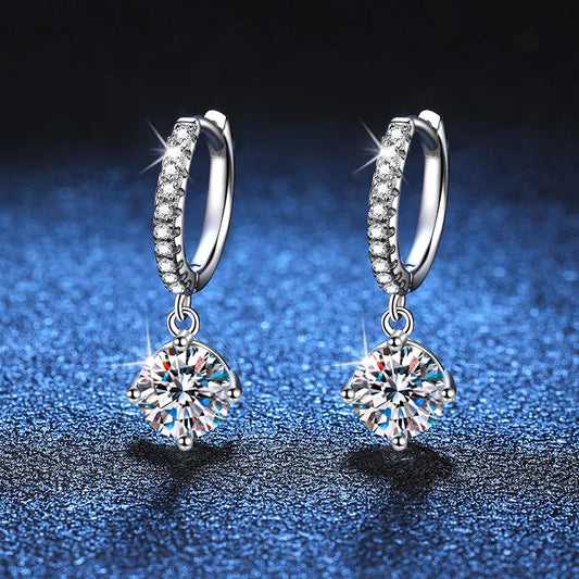 Premium S925 Sterling Silver Moissanite Earrings | Elegant Jewelry for Women