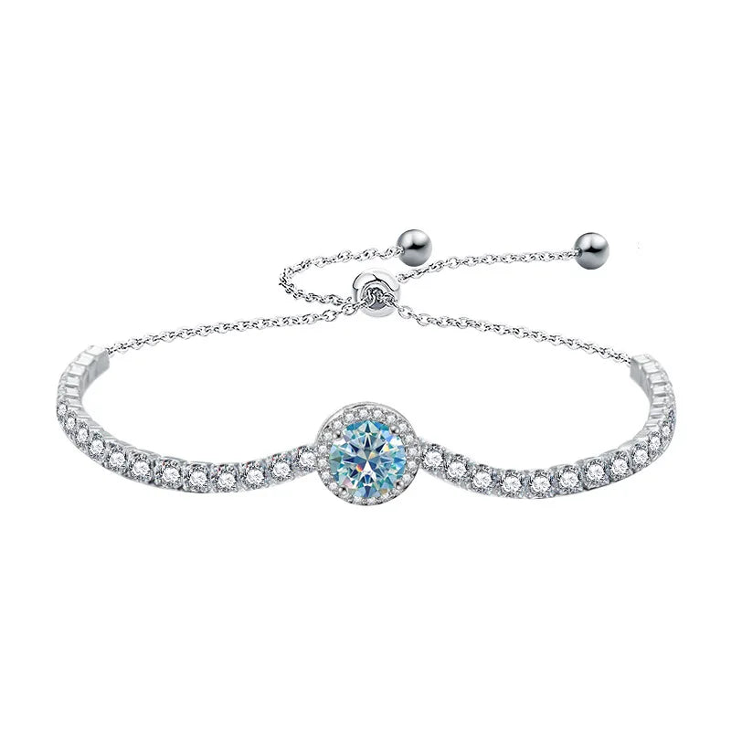 Luxury S925 Sterling Silver Moissanite Bracelet: Elegant Bangles Celaena