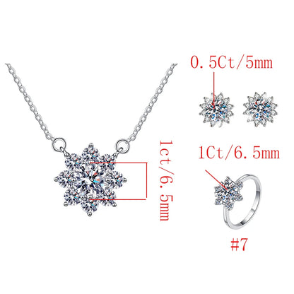 GRA Certified VVS1 Moissanite Sunflower Jewelry Set in 925 Sterling Silver – Fine Fashion Gift for Women Analie