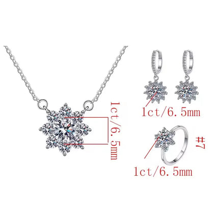 GRA Certified VVS1 Moissanite Sunflower Jewelry Set in 925 Sterling Silver – Fine Fashion Gift for Women Analie
