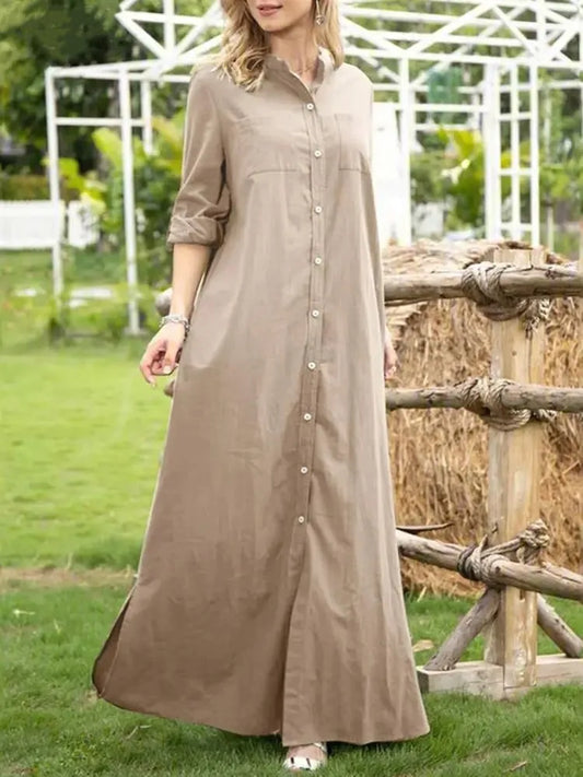 Women Dress Long Sleeve Casual Oversized Loose Maxi Dress