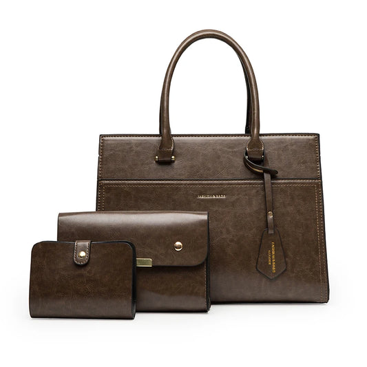 Trendy Women’s Handbag Sets – Fashionable High-Capacity Bags with Unique Cover and Clutch Cheska