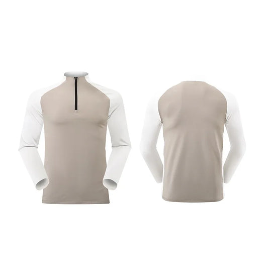 Men’s Plus‑Size Half‑Zip Thermal Sports Shirt – Windproof Quick‑Dry Long‑Sleeve Top for Autumn & Winter