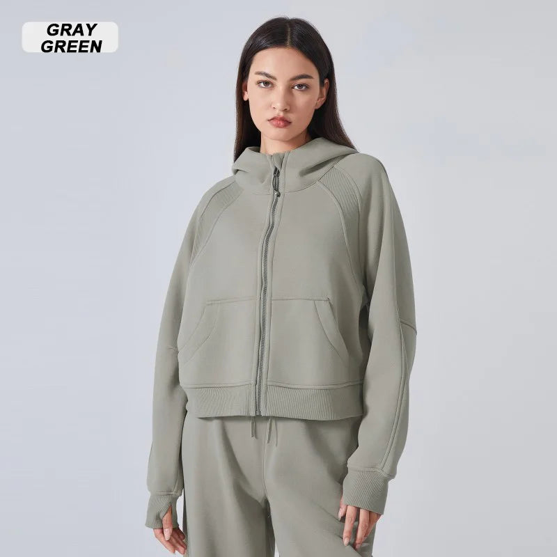 Women's Long Sleeve Hooded Sweatshirt | Warm Yoga Jacket & Gym Leisure Hoodie for Ladies Abigail