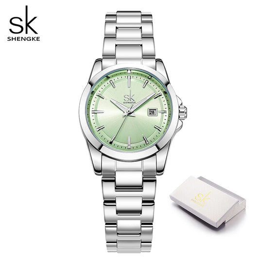 Shengke Luxury Women's Watch – Stylish Quartz Lady Wristwatch, Perfect Gift for Girls and Women