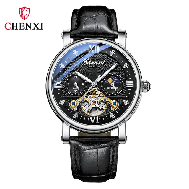 CHENXI 
8876 Men’s Luxury Automatic Mechanical Watch – Waterproof Genuine Leather Fashion Wristwatch, Perfect Gift for Men