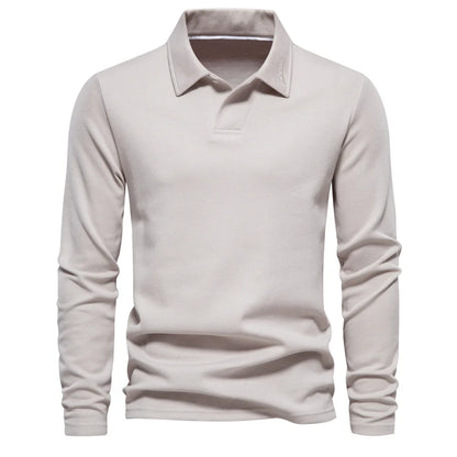 Men's Cotton V-Neck Long Sleeve T-Shirt - Casual and Comfortable Tops for Everyday Wear Owen