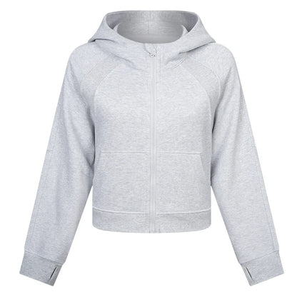 Women's Oversized Cropped Fleece Hoodie | Cozy Winter Warm Hooded Sweatshirt