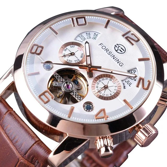 Forsining Luxury Tourbillon Automatic Watch for Men – Multifunction Mechanical Wristwatch with Fashion Dial | Classic Design | Reloj Hombre | Montre Homme Wangyu