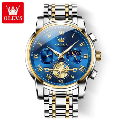 OLEVS 2859 Men's Chronograph Watch – Fashion Business Stainless Steel Quartz Wristwatch, Waterproof and Stylish