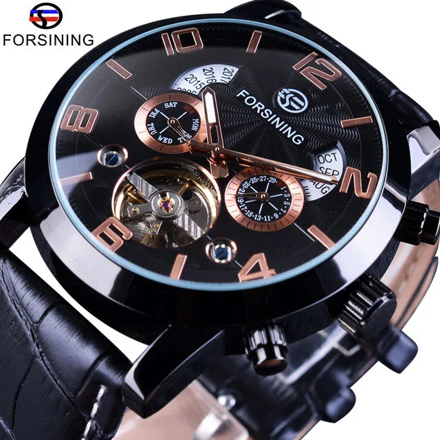 Forsining Luxury Tourbillon Automatic Watch for Men – Multifunction Mechanical Wristwatch with Fashion Dial | Classic Design | Reloj Hombre | Montre Homme Wangyu