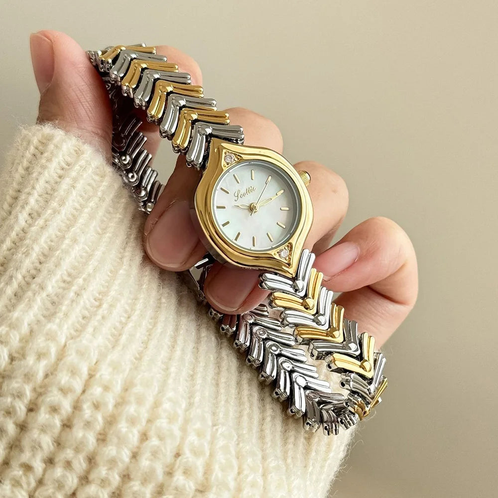 Scottie 9722 Women’s Luxury Quartz Watch – Waterproof Square Alloy Case, Stainless Steel Strap Eowyn