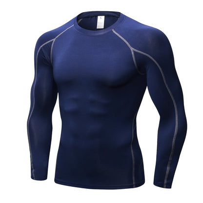 Men’s Long‑Sleeve Compression Shirt – Polyester Spandex Performance Athletic Top Renan