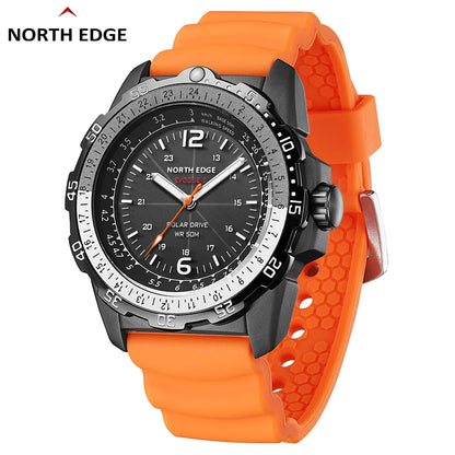 North Edge Evoque 2 Solar-Powered Waterproof Watch – Luminous Men’s Watch with Speed Measurement