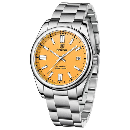 BENYAR 5185 Automatic Mechanical Watch for Men – 39mm Stainless Steel Waterproof Men’s Wristwatch