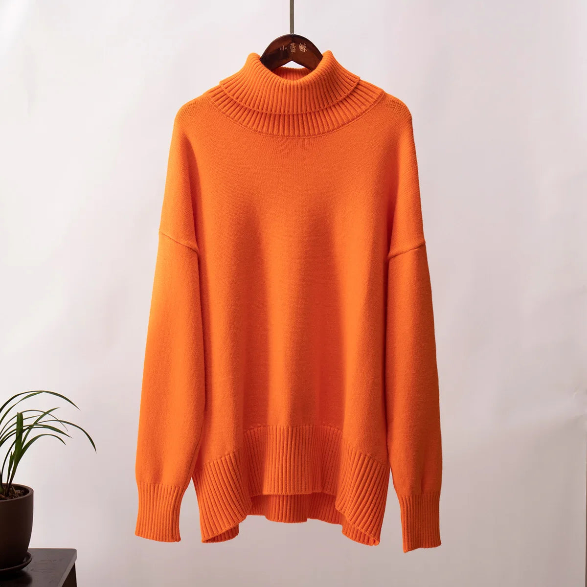 Women's Warm Wool Turtleneck Sweater - Cozy High Neck Knitwear Jumper for Casual Daily Wear Cecily