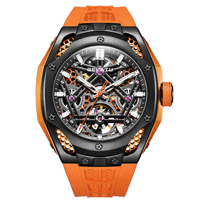 GELATU 6008 Skeleton Tourbillon Automatic Watch – Stainless Steel Mechanical Timepiece Stanis
