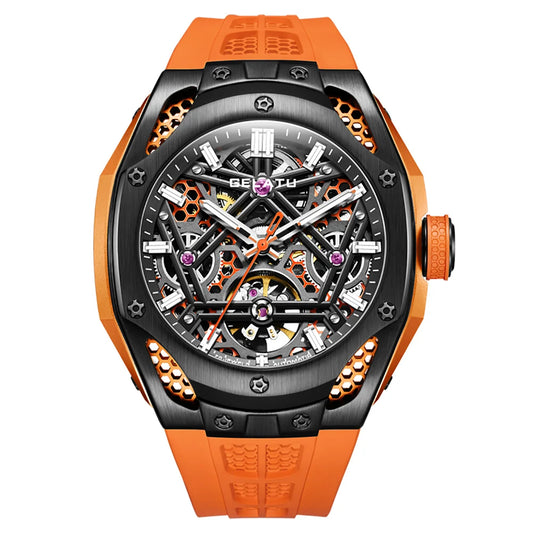 GELATU 6008 Skeleton Tourbillon Automatic Watch – Stainless Steel Mechanical Timepiece Stanis
