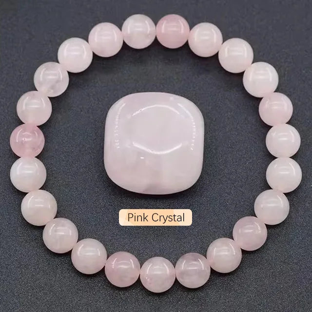 8mm Natural Stone Beaded Bracelet | Fashion Crystal Elastic Stretch Jewelry Gift Nia