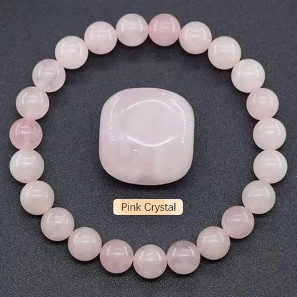 8mm Natural Stone Beaded Bracelet | Fashion Crystal Elastic Stretch Jewelry Gift Nia