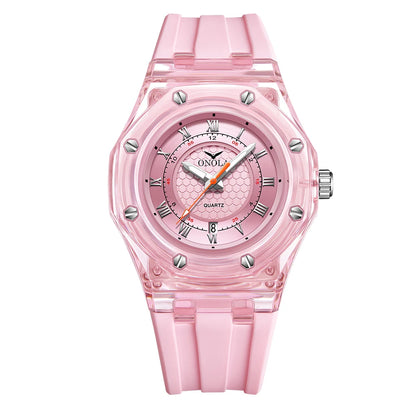 ONOLA 3857 Couple’s Quartz Watch – Simple, Casual Design, Waterproof Rubber Strap, For Men & Women