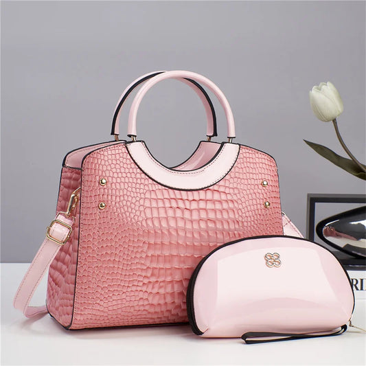 Trendy PU Leather Handbag Set for Women – Stylish Tote Bag Karina