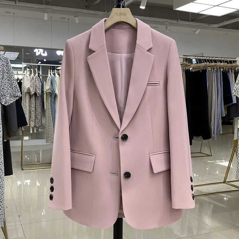 Stylish Women's Designer Long-Sleeve Loose Blazer – Casual Fashion Coats & Suits Ellen