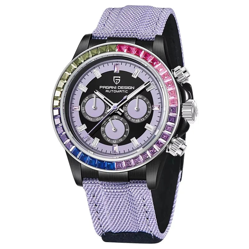 Brand New Pagani Design 1732 – Men's Luxury Automatic Mechanical Watch with Diamond Bezel, Waterproof Dive Watc