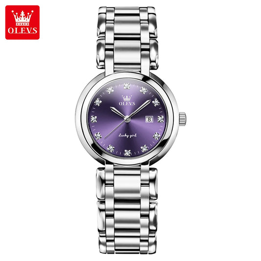 OLEVS Women’s Quartz Watch – Silver, Waterproof, Fashionable Design