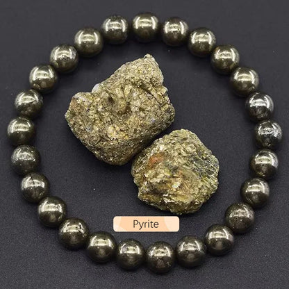 8mm Natural Stone Beaded Bracelet | Fashion Crystal Elastic Stretch Jewelry Gift Nia