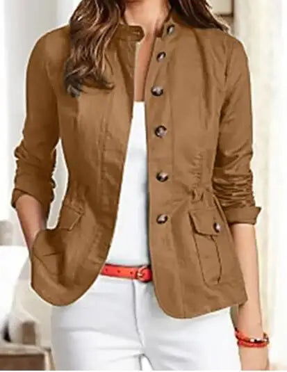 Vintage Women's Autumn Slim Fit Long Sleeve Coats - Stylish Work Jacket Clarisse
