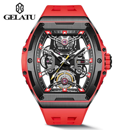 GELATU 6012 Luxury Men's Skeleton Watch – Multifunctional, Waterproof Automatic Wristwatch