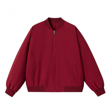 Lightweight Red Varsity Jacket with Custom Logo | Fashionable Spring Baseball Collar Windbreaker for Men and Women Gale