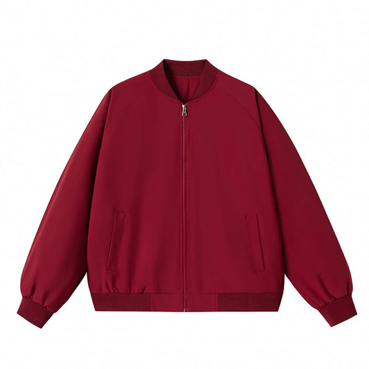 Lightweight Red Varsity Jacket with Custom Logo | Fashionable Spring Baseball Collar Windbreaker for Men and Women Gale