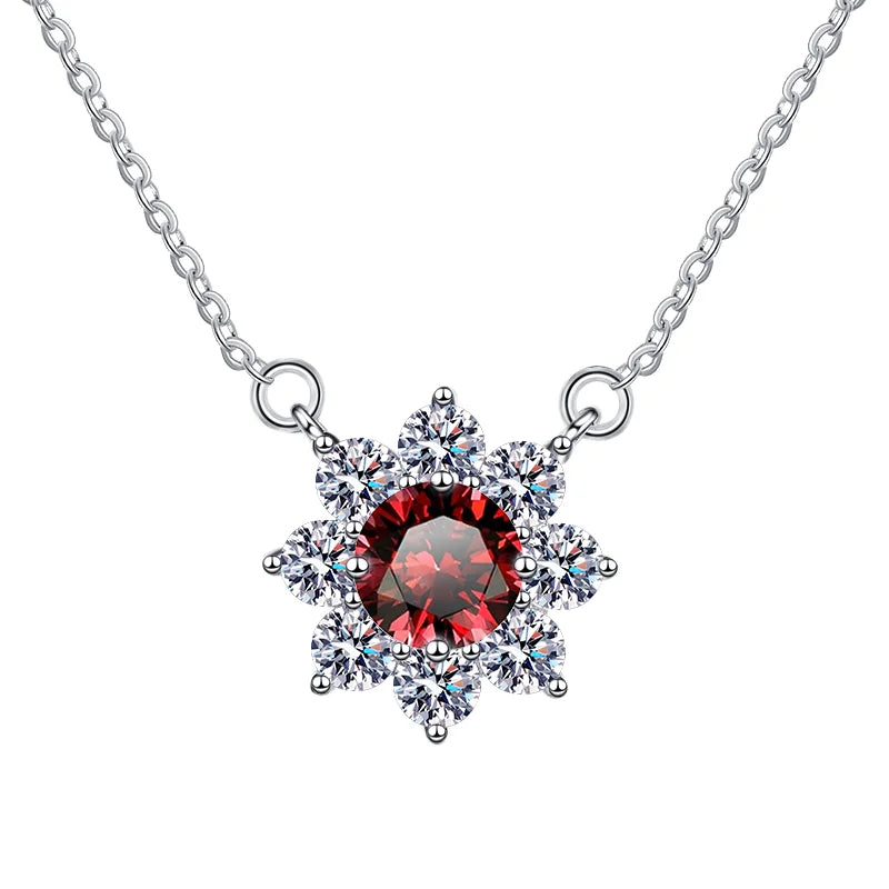 Luxury Jewelry: Sunflower 1CT Blue VVS1 Moissanite Pendant Necklace in S925 Sterling Silver – GRA Certified Women’s Gift