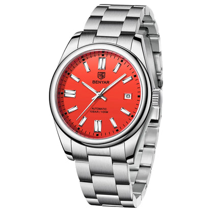 BENYAR 5185 Automatic Mechanical Watch for Men – 39mm Stainless Steel Waterproof Men’s Wristwatch