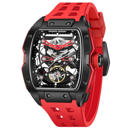 PAGANI DESIGN PD‑YS018 Men’s Automatic Skeleton Watch with Sapphire Glass, Luxury Mechanical Wristwatch 50M Waterproof