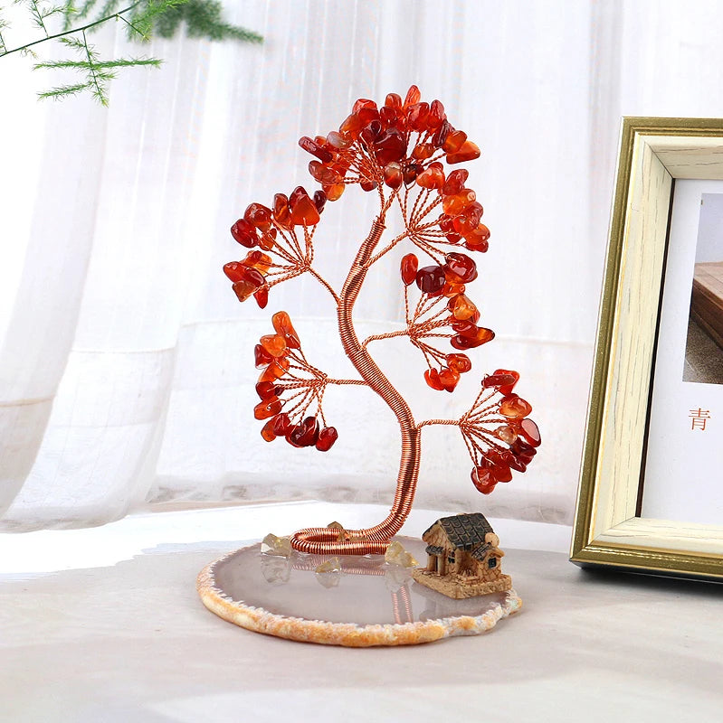 Natural Healing Crystals Tree – Amethyst & Rose Quartz for Home Decor