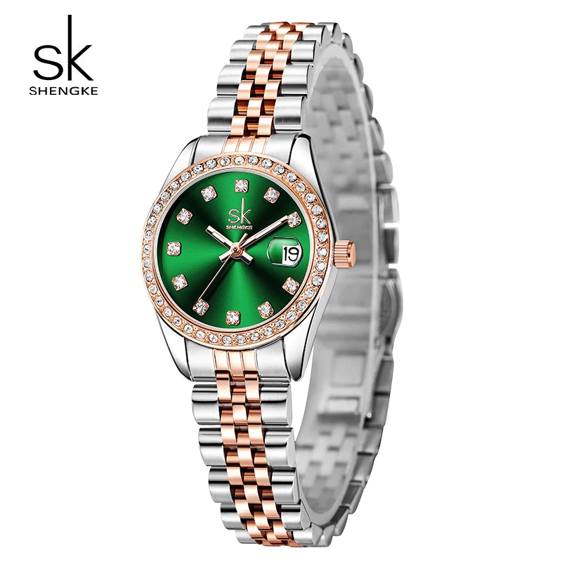 Luxury Retro Women’s Quartz Watch – Classic Art Design Ladies Wristwatch with Calendar, Fashion Elegant Quartz Timepiece Genevieve