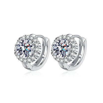 Elegant 925 Sterling Silver Huggie Earrings for Women – Sparkling Zirconia, Perfect Daily Wear or Gift Mina