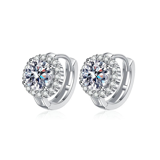 Elegant 925 Sterling Silver Huggie Earrings for Women – Sparkling Zirconia, Perfect Daily Wear or Gift Mina