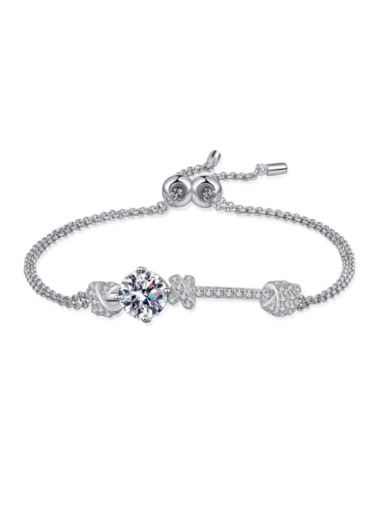 Trendy Double Chain Adjustable Bracelet – 925 Sterling Silver Elegant Moissanite Jewelry Lise