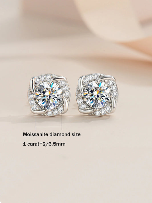 Sterling Silver Windmill Earrings – Moissanite Diamond Wedding Jewelry for Women, Elegant Special Occasion Accessories Nica