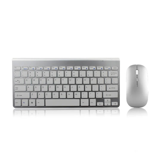 Portable Ultra-Thin Wireless Keyboard and Mouse Combo - Silent 2.4GHz Set for PC, Tablet, and Notebook