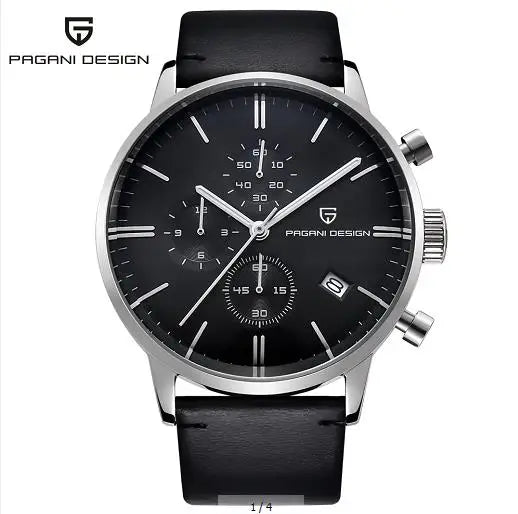 PAGANI DESIGN 2720 Men’s Sports Chronograph Watch – Quartz Business & Fashion Leather Strap Wristwatch