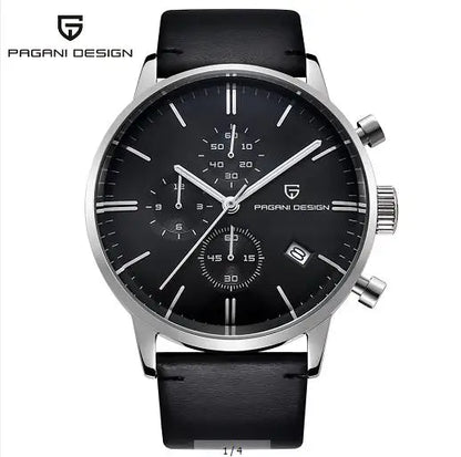 PAGANI DESIGN 2720 Men’s Sports Chronograph Watch – Quartz Business & Fashion Leather Strap Wristwatch
